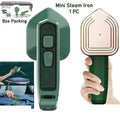 Mini steam iron with box packing and in-use shots