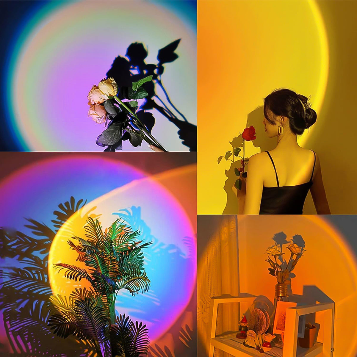 6423 4 Colors Sunset Lamp Sunset Projection Lamp Led Night Lights